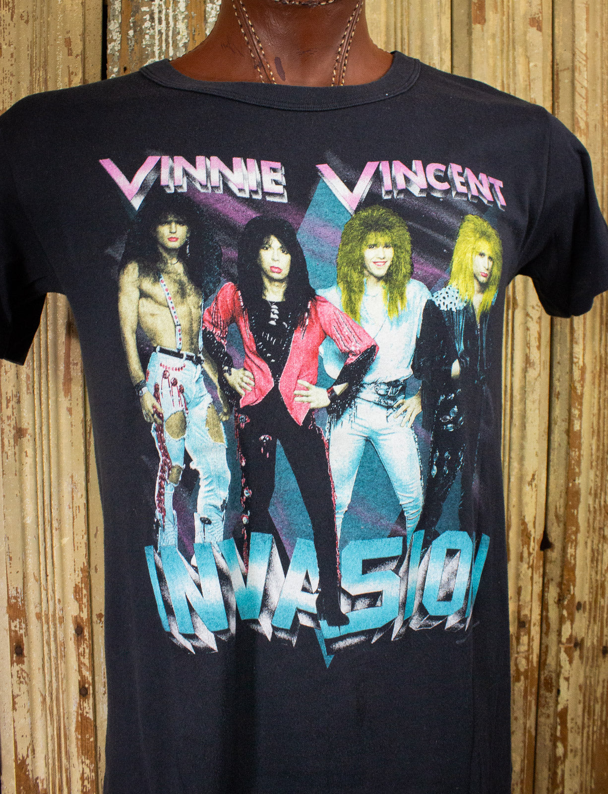 Vintage Vinnie Vincent All Systems Go Concert T Shirt 1988 Black 