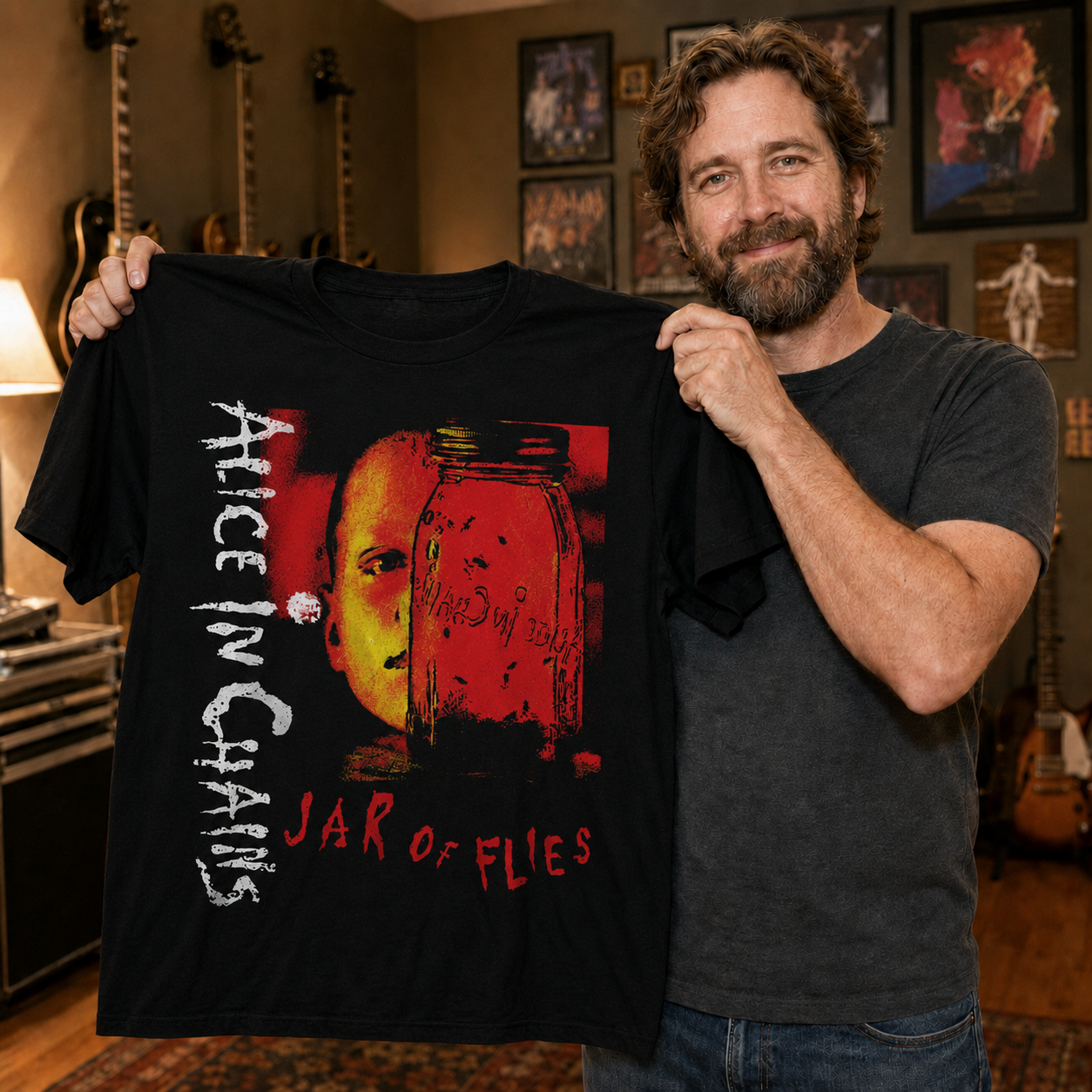 Alice in Chains T-Shirt Jar of Flies Album Art Alt Rock Metal Adult Tees