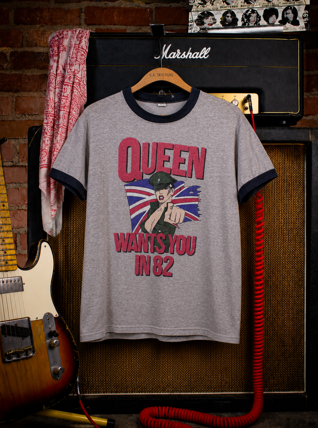 Vintage Queen Wants You UK Tour Concert T Shirt 1982 Gray
