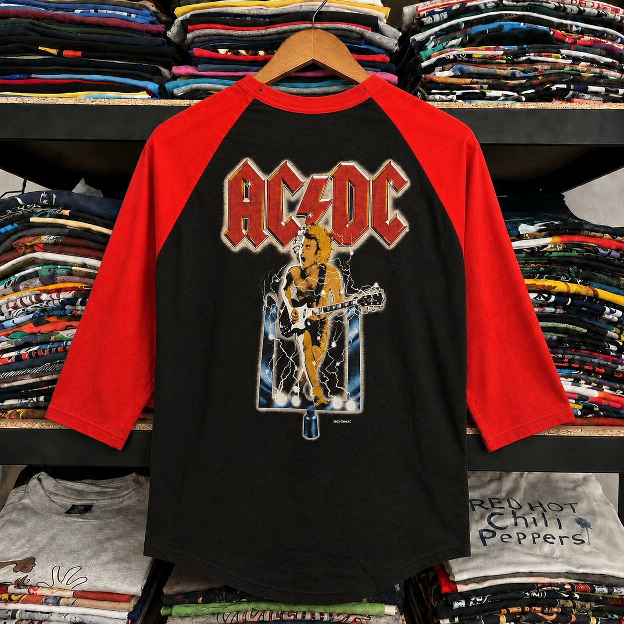  Rare Vintage AC/DC Raglan Shirt – Hard to Find, Nearly Sold Out