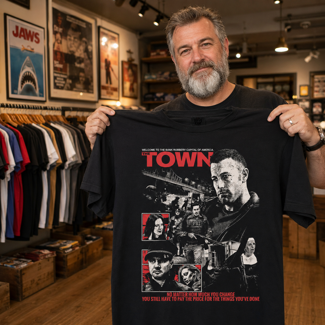 The Town Movie T-shirt (2010) Vintage Aesthetic Action Heist Film T shirt