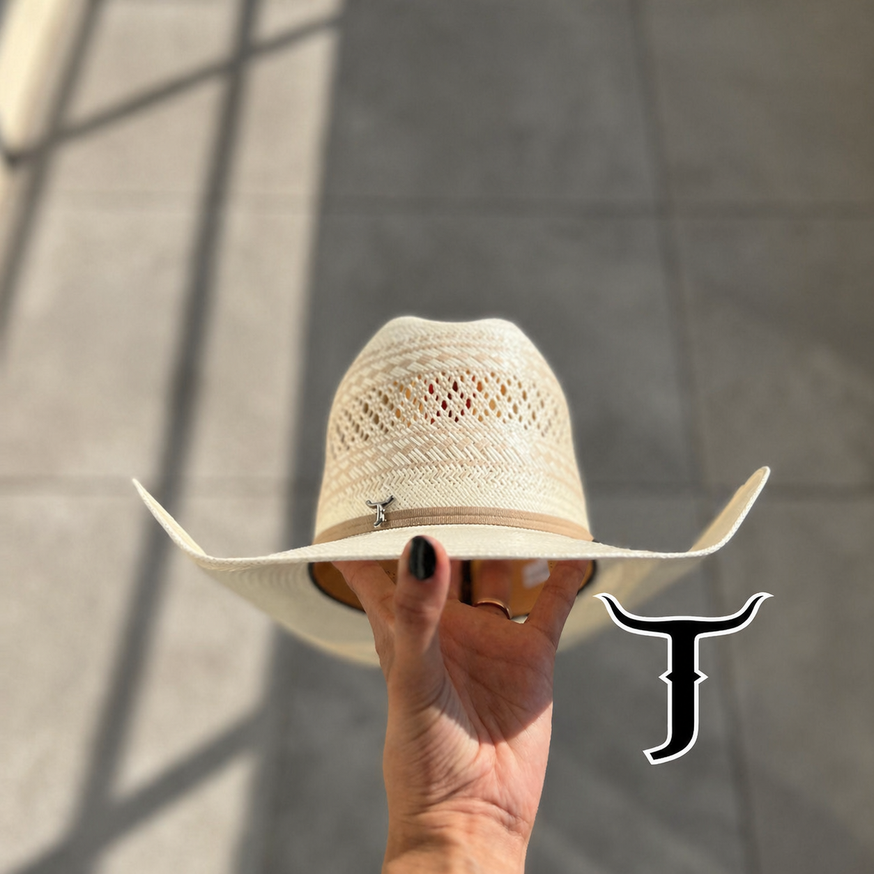 Beige Roper Hat With Randa Trim
