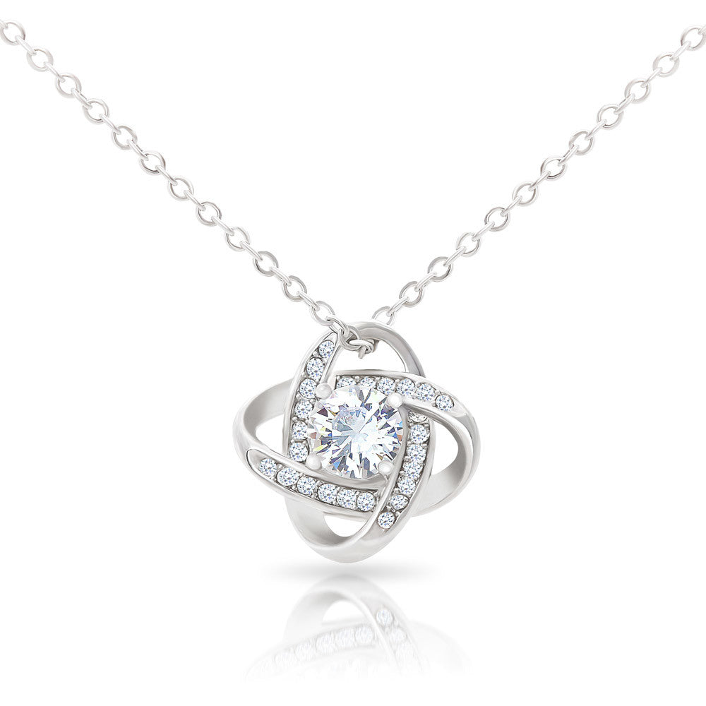 To My Bonus Daughter - "My Family Forever" Love Knot Necklace