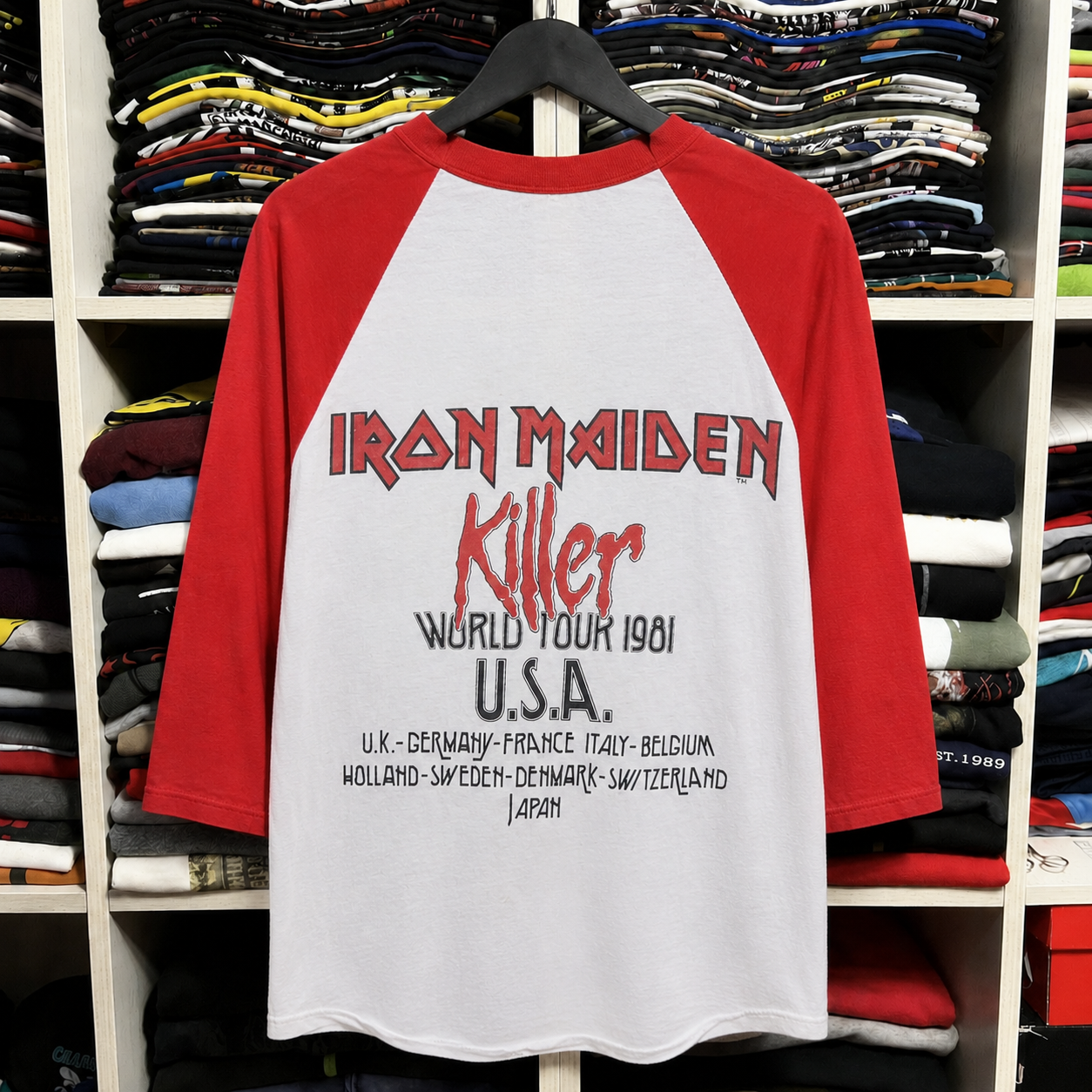 Rare Hard To Find Vintage Iron Maiden Raglan T-Shirt, Nearly Sold Out Collectors Piece