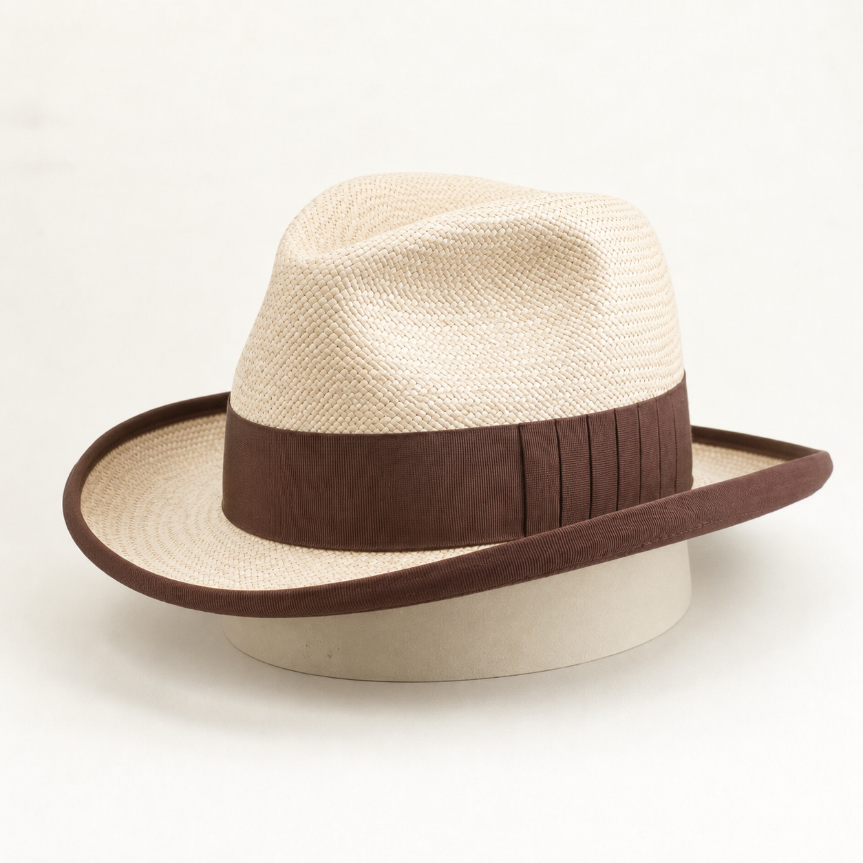 Al Pacino Panama Homburg Hat - Coffee Band