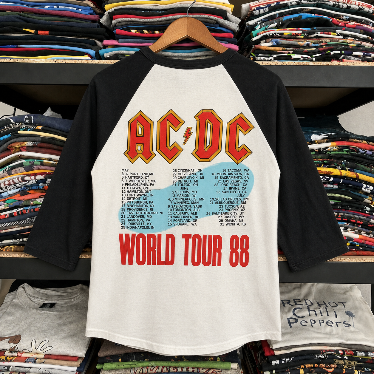 Style 06 classic AC/DC world tour raglan