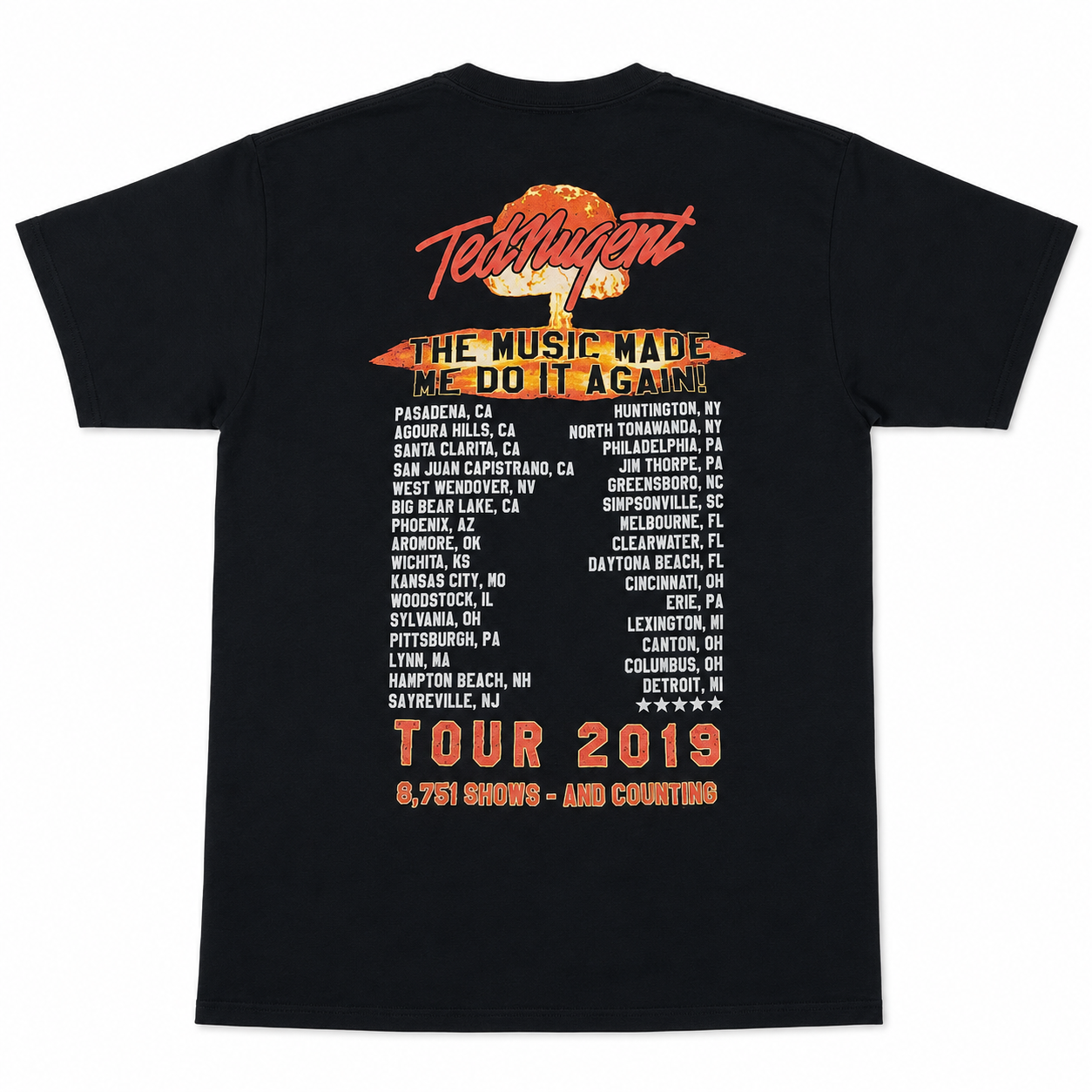 T.N 2007 UNLEASH THE NUGEBEAST Tour T-Shirt 40th Anniversary