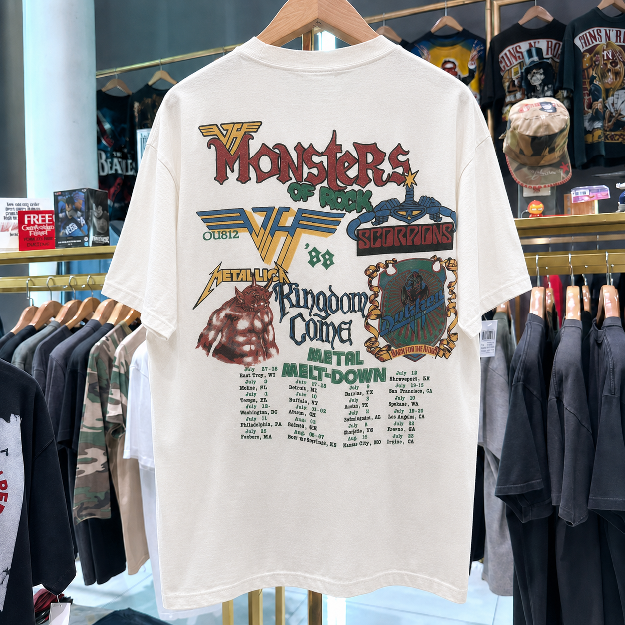 Vintage 80s VAN HALEN Monsters Of Rock 1988 tour concert t-shirt