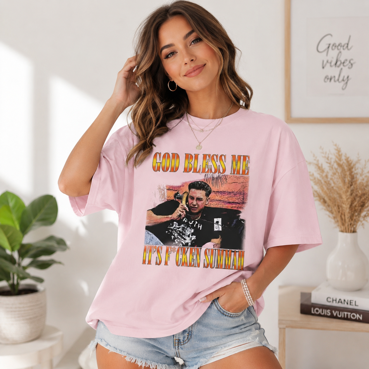 Funny God Bless Me It's Freakin Summah T-Shirt