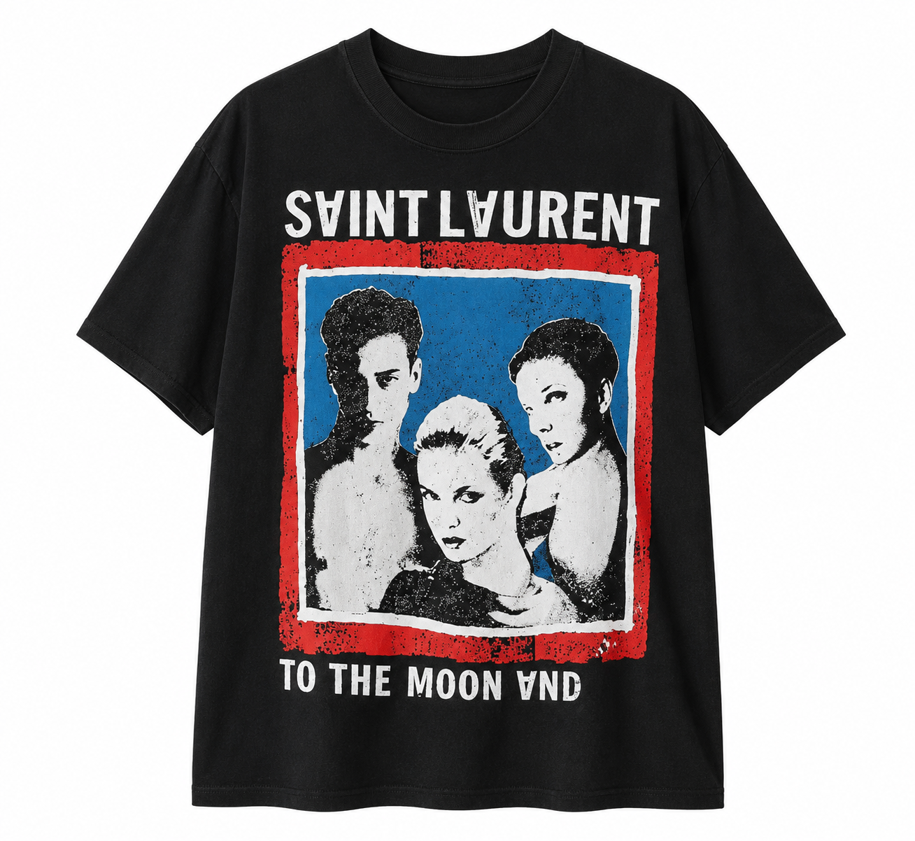 Saint Laurent Black To The Moon and Back T-Shirt