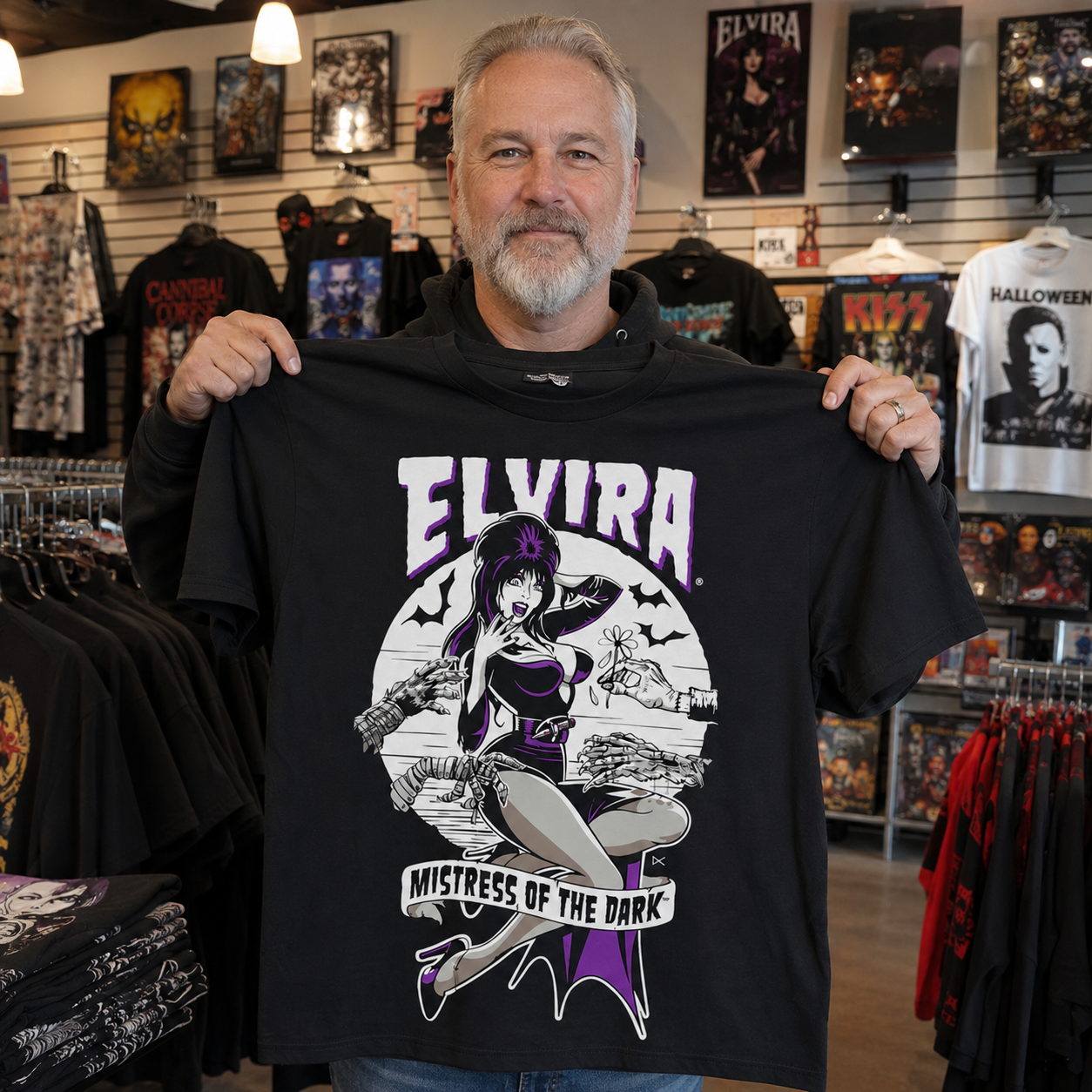 Elvira Movie Monster Collage T-Shirt
