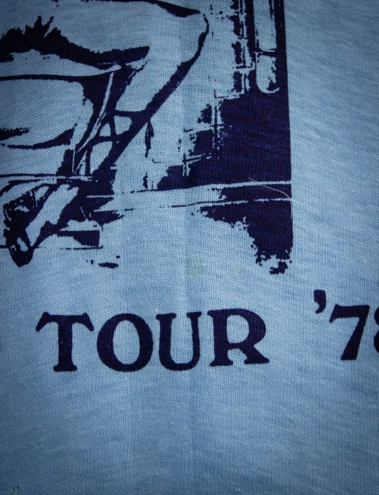 Vintage Rolling Stones World Tour Concert Pocket T Shirt 1978 Light Blue 