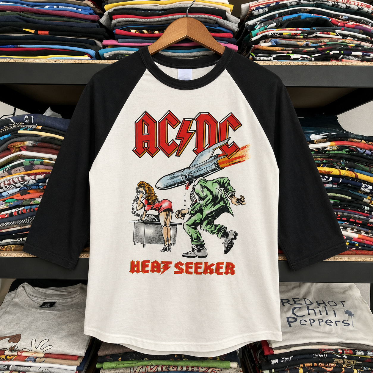 Hard-To-Find Vintage AC/DC Raglan, Almost Gone Collectible