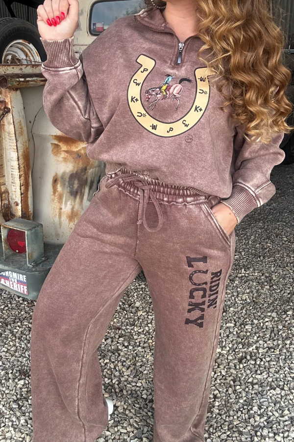 Western Cowgirl Style Run Quarter Zip Women Sweatshirt