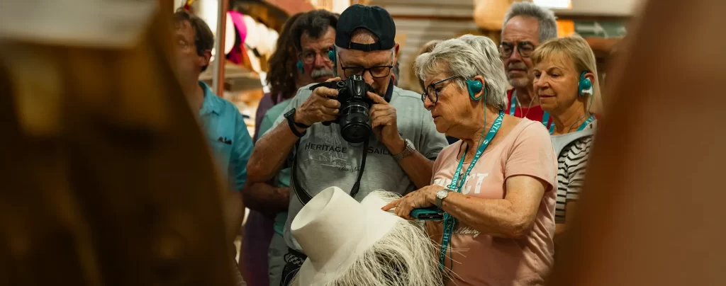 Customers checking the qualities of Montecristi, Ecuador.