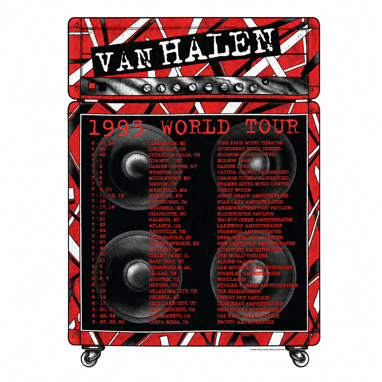 Van Halen 1993 World Tour T Shirt (Large) - Please Read Description!