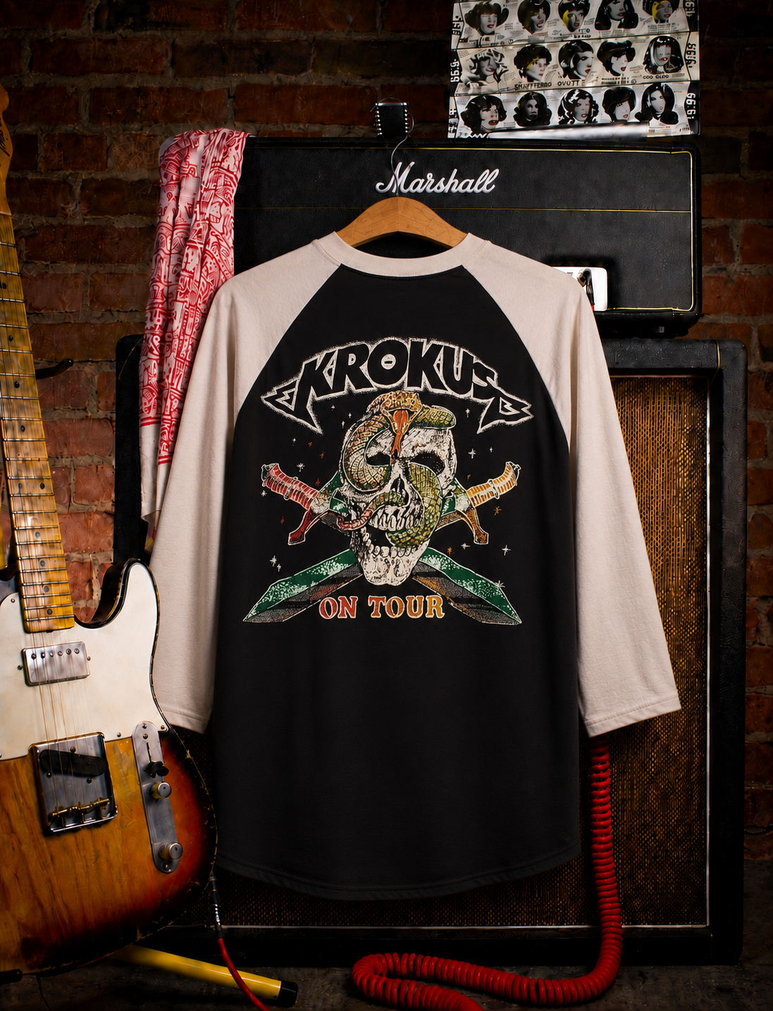 Vintage Krokus Band In Concert Raglan Tee