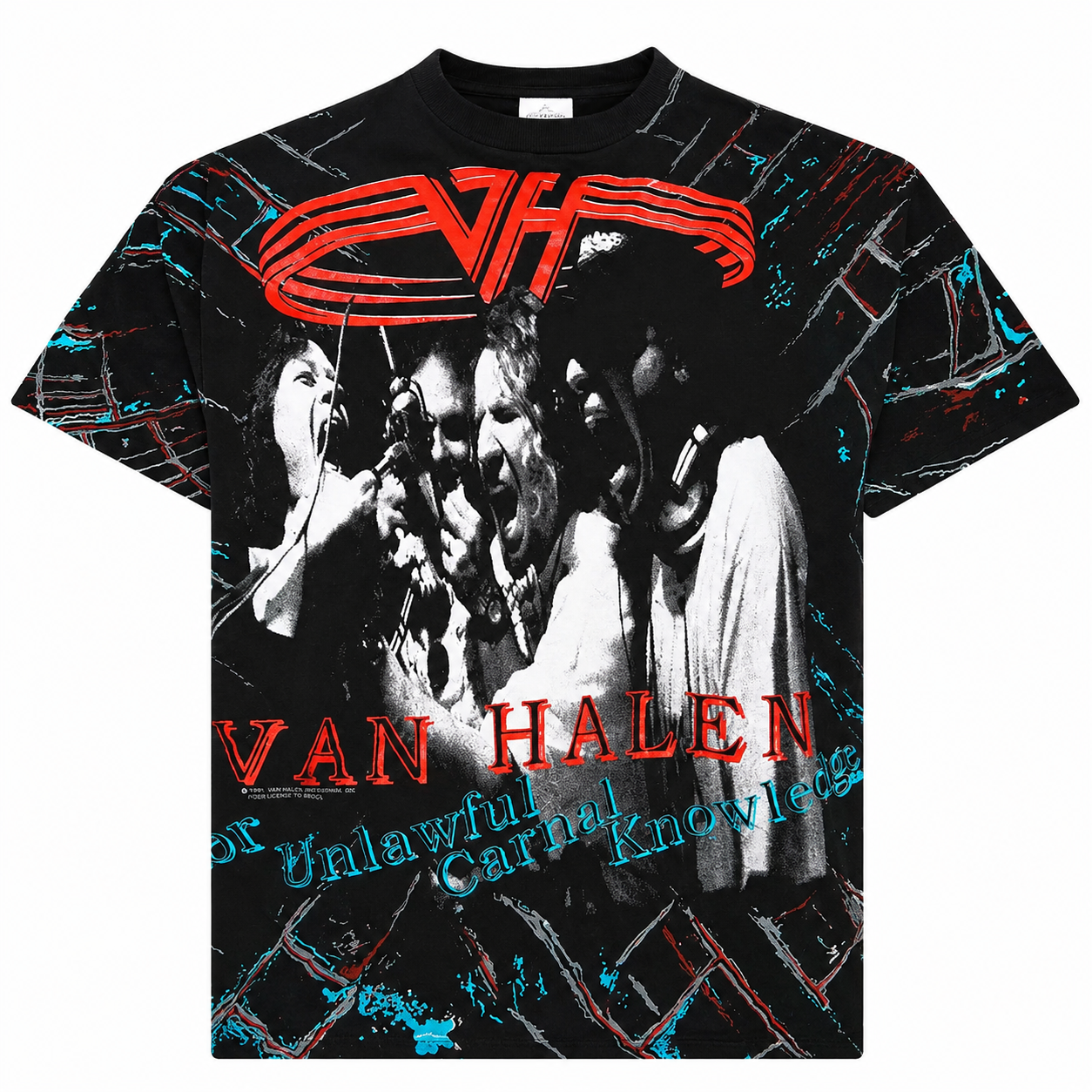 1991 Van Halen Unlawful Carnage All Over Print Tour T-shirt
