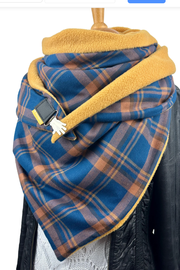 Chic in check triangular scarf