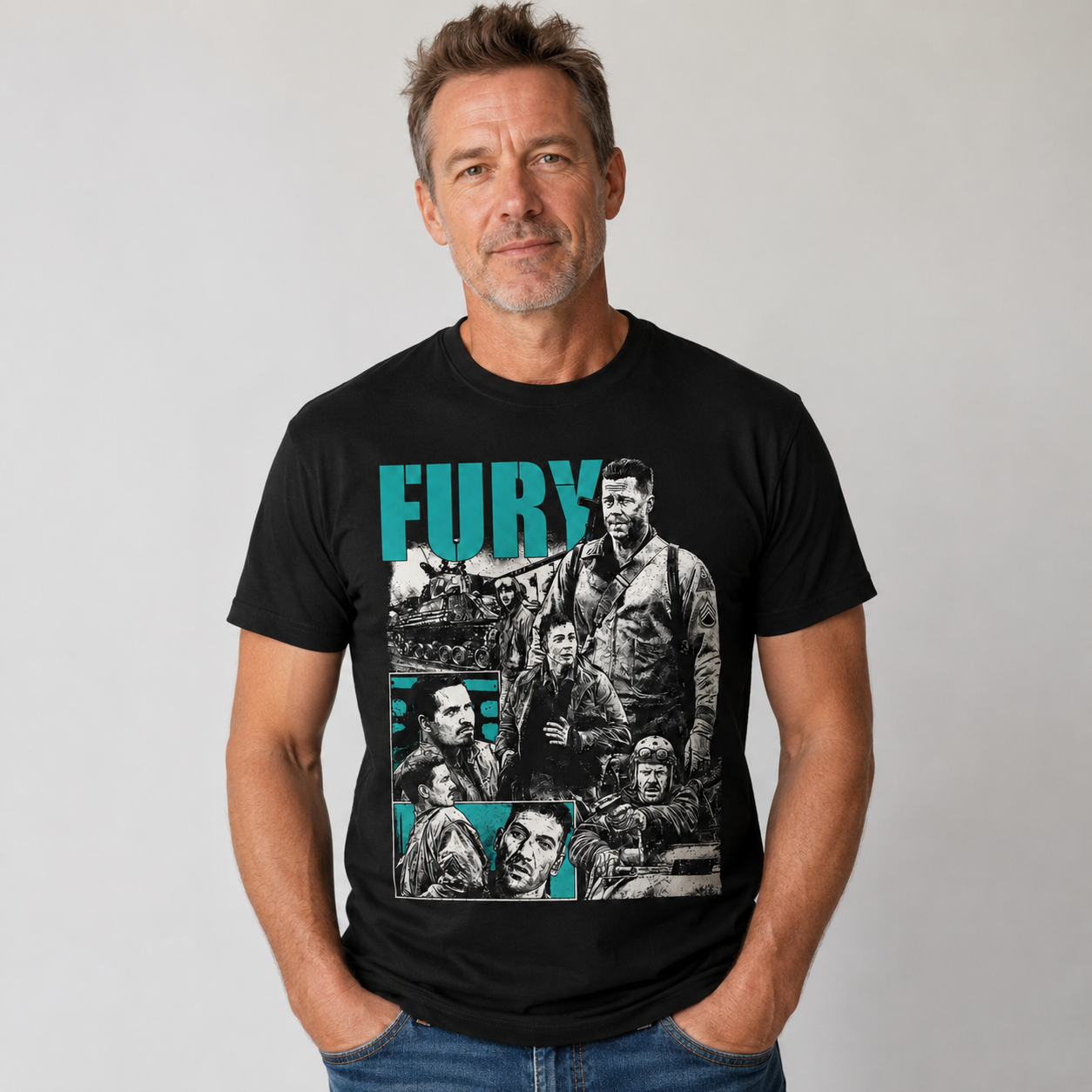 Fury Movie T-Shirt Brad Pitt 2014 Film T Shirt