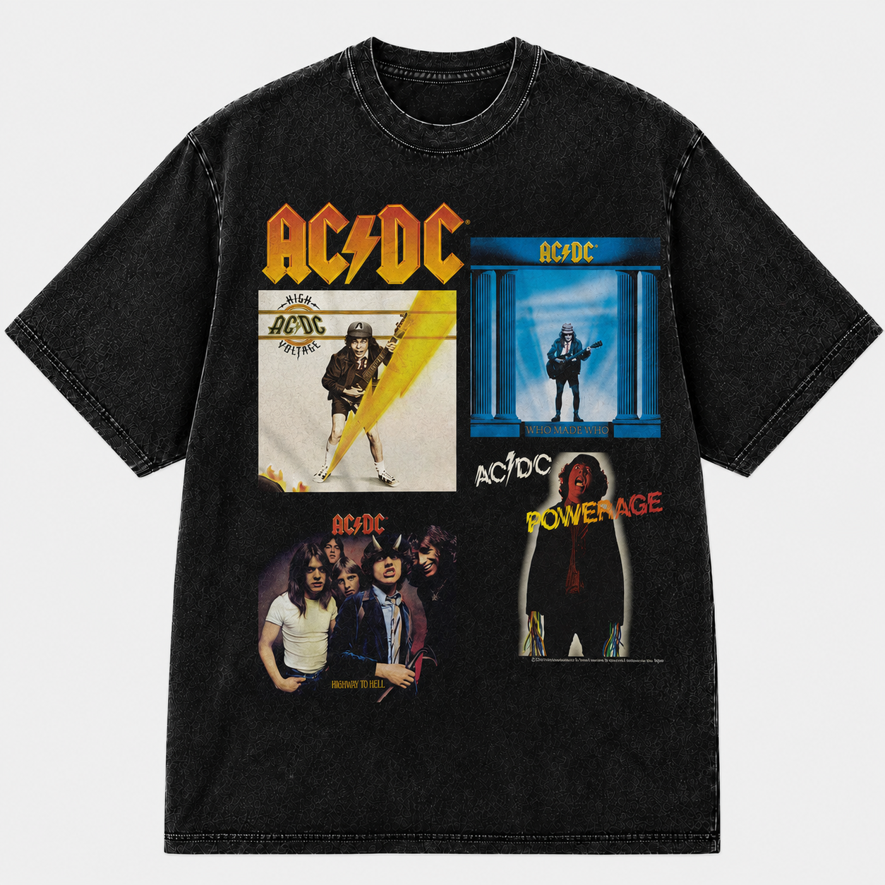 AC/DC - AC/DC Multi Albums Boyfriend Tee