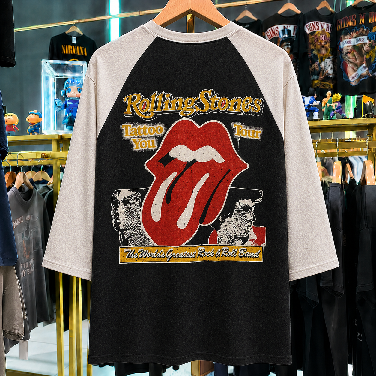 Hard-To-Find Vintage Rolling Stones Raglan, Almost Gone Collectible
