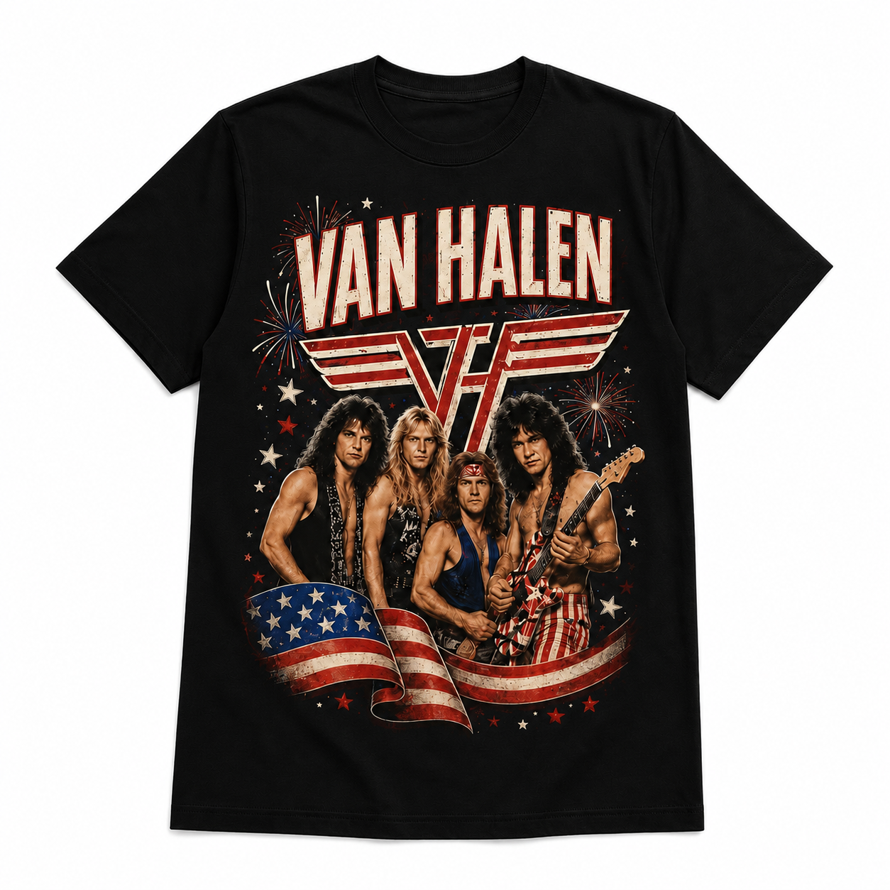 Van Halen Red White Vintage Rock Patriotic T-Shirt