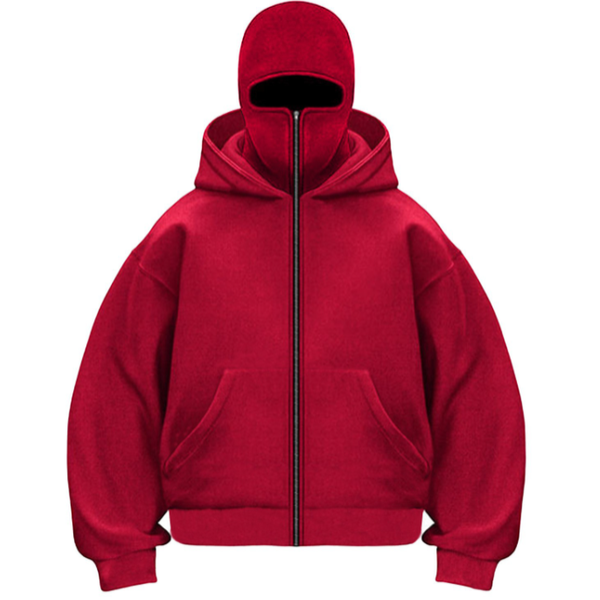 Balaklava double-zip windproof winter men's hoodie