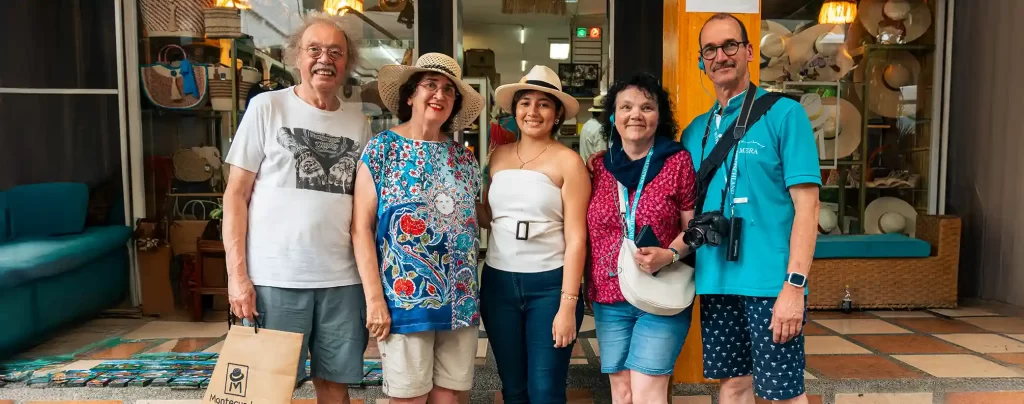 Tourists visiting Montecristi, Ecuador, factory