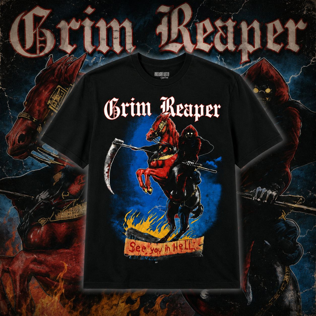 Vintage 80s GRIM REAPER See You In Hell 1984 tour concert band t shirt