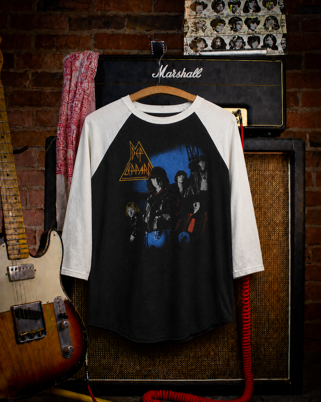 Rare Vintage Def Leppard Pyromania ’83 Raglan-Sleeve Tour T-Shirt