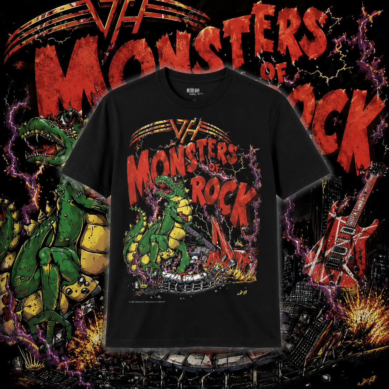 Vintage 80s VAN HALEN Monsters Of Rock 1988 tour concert t-shirt