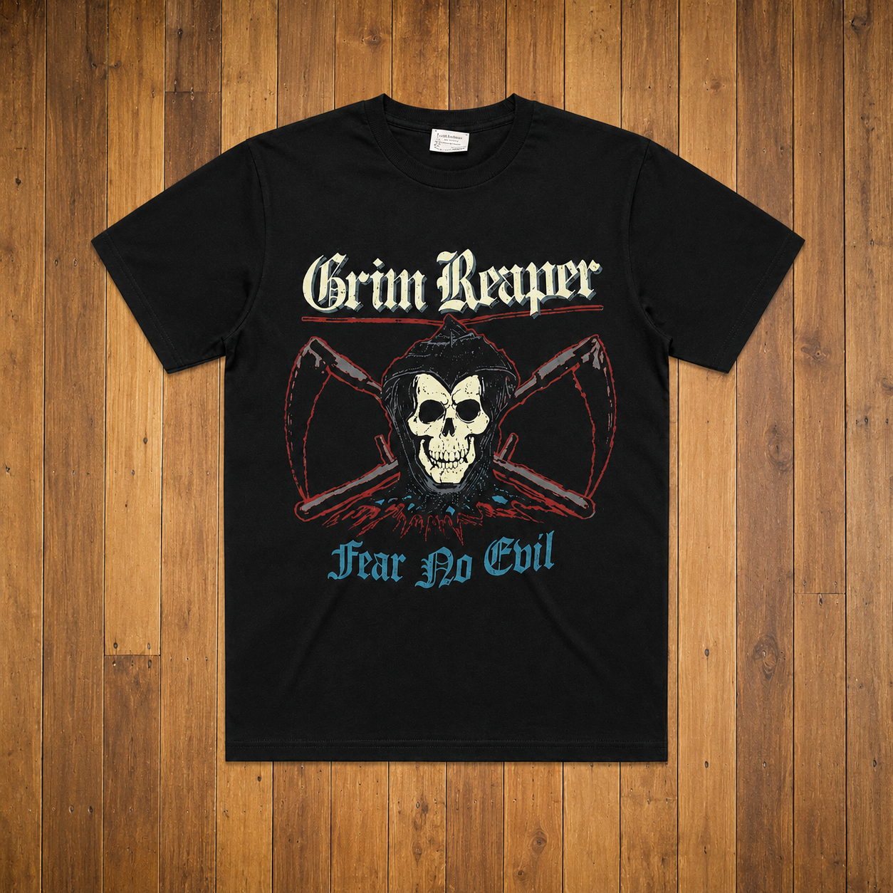 Black Grim Reaper graphic T-shirt