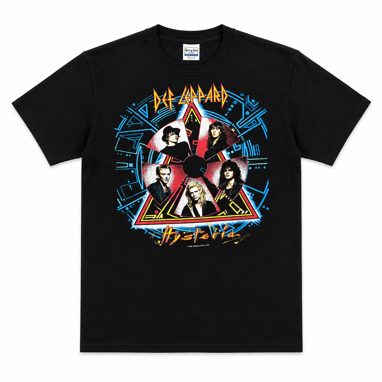 Vintage 80s DEF LEPPARD Hysteria 1988 tour concert t shirt with tour cities on back