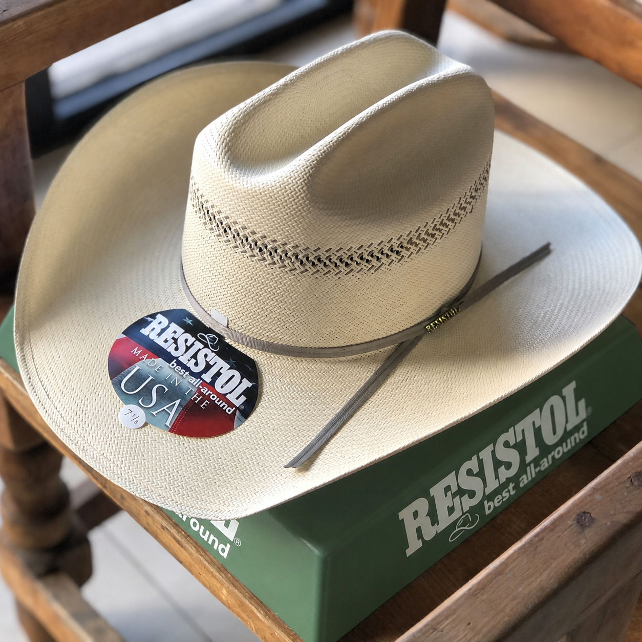 Resistol Men's 20X Wildfire Straw Hat, Natural Tan-Grey Band