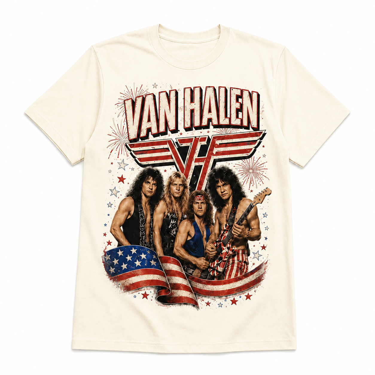 Van Halen Red White Vintage Rock Patriotic T-Shirt