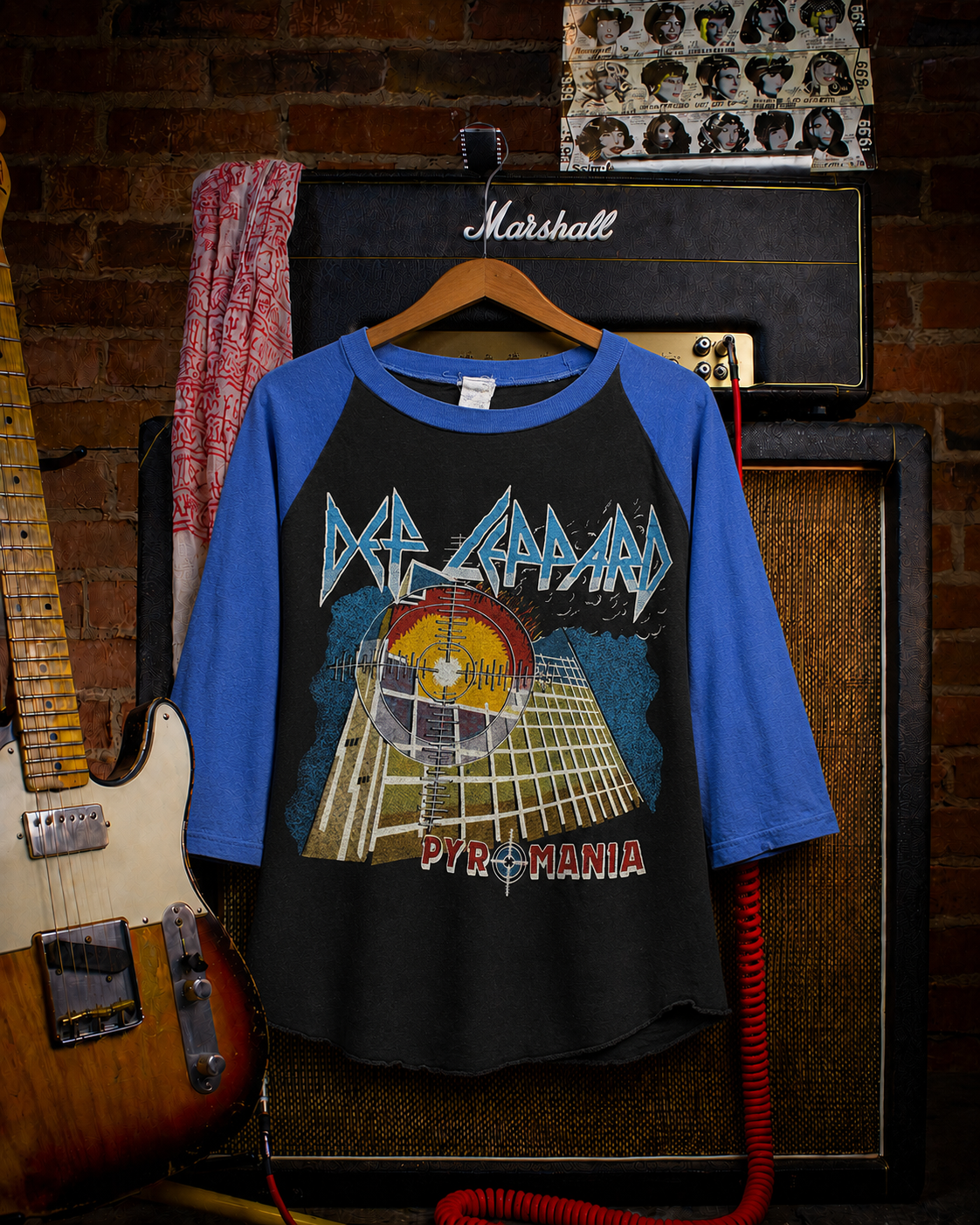 Rare Vintage Def Leppard Pyromania ’83 Raglan-Sleeve Tour T-Shirt
