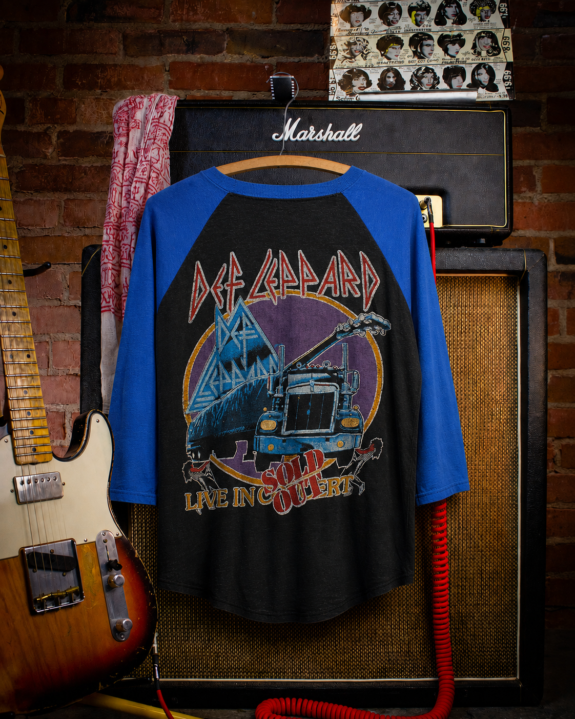 Rare Vintage Def Leppard Pyromania ’83 Raglan-Sleeve Tour T-Shirt