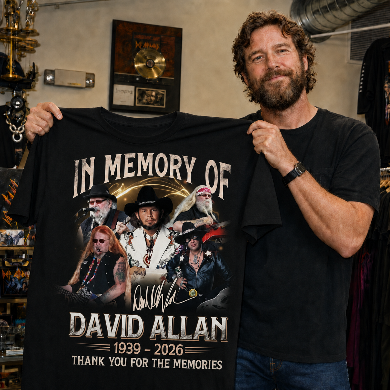 In Memory of David Allan Coe 1939-2026 Thank You For The Memories T-Shirt