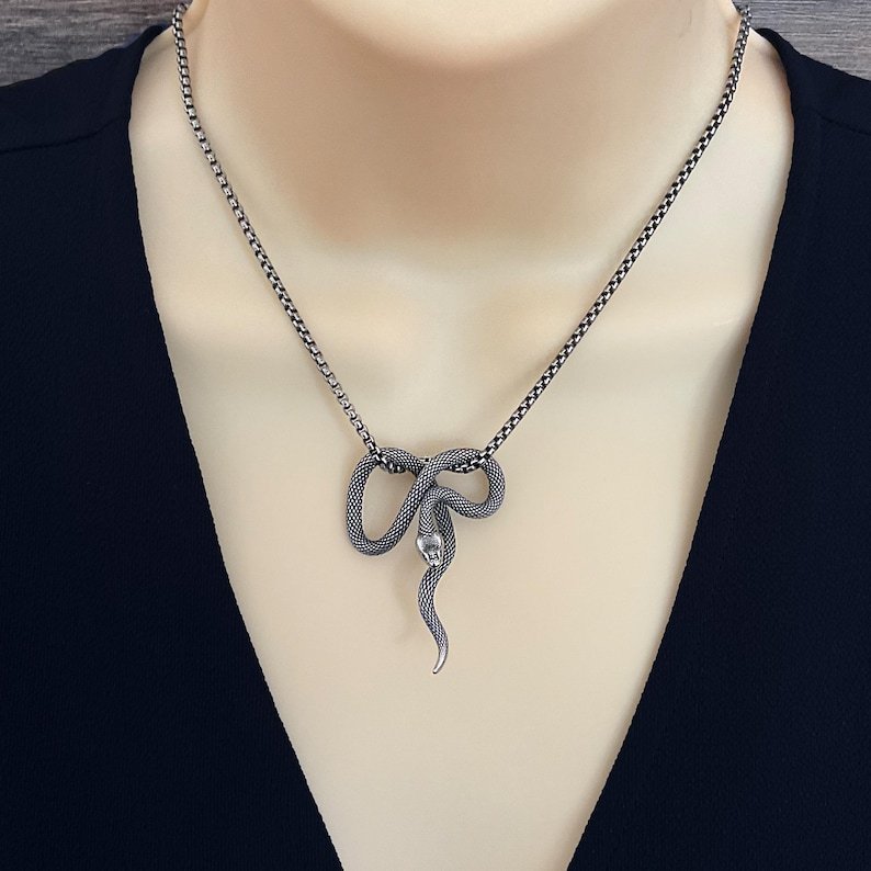 Snake pendant, snake necklace, stainless steel jewelry