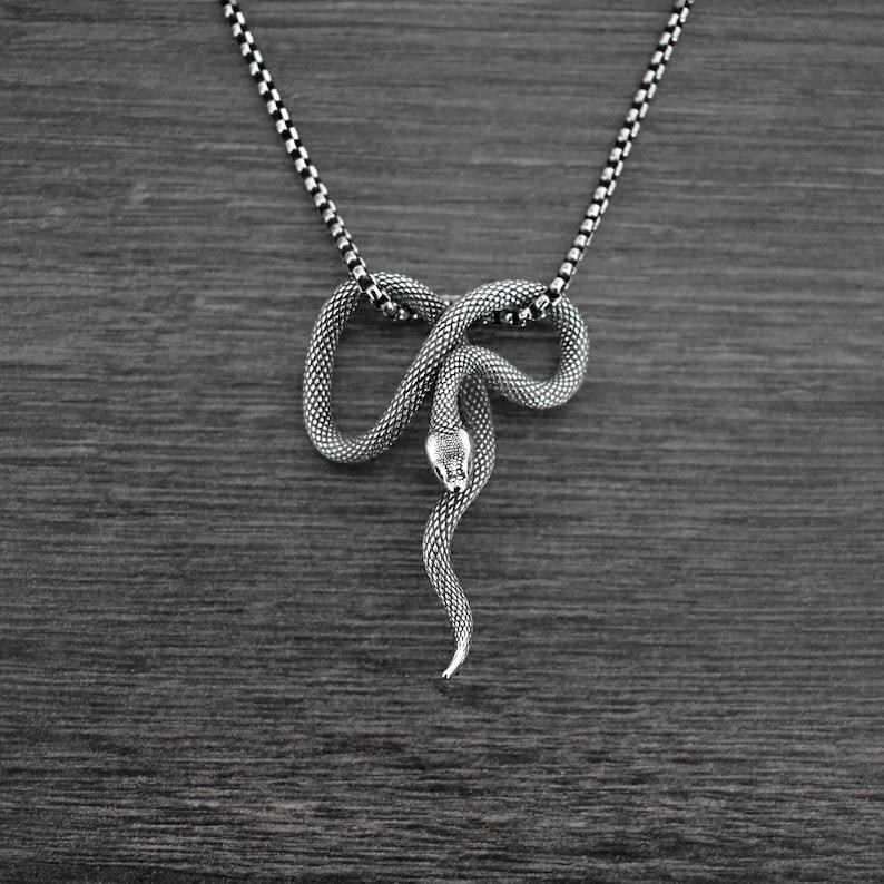 Snake pendant, snake necklace, stainless steel jewelry