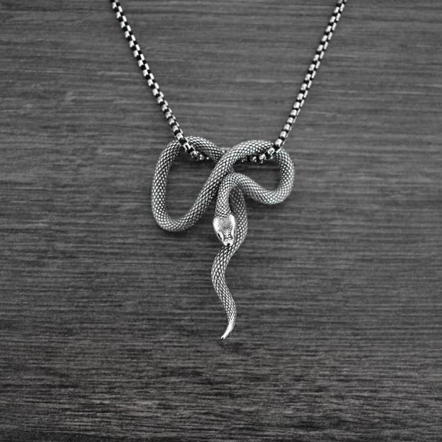 Snake pendant, snake necklace, stainless steel jewelry