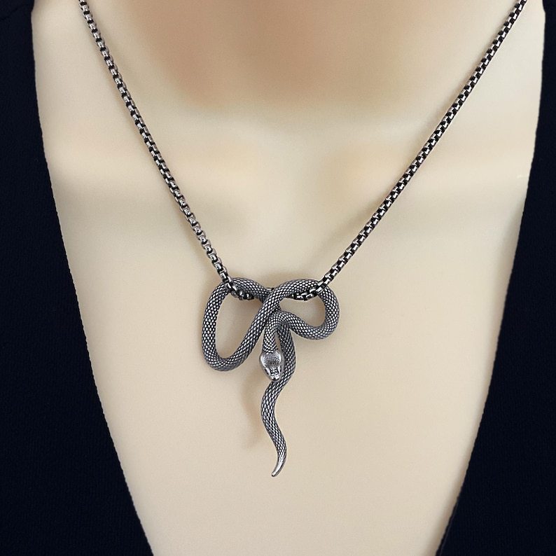 Snake pendant, snake necklace, stainless steel jewelry