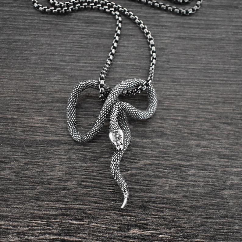 Snake pendant, snake necklace, stainless steel jewelry