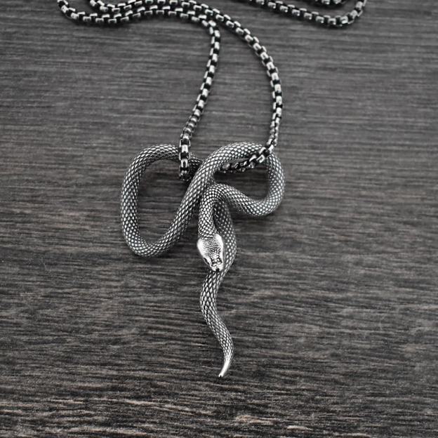 Snake pendant, snake necklace, stainless steel jewelry