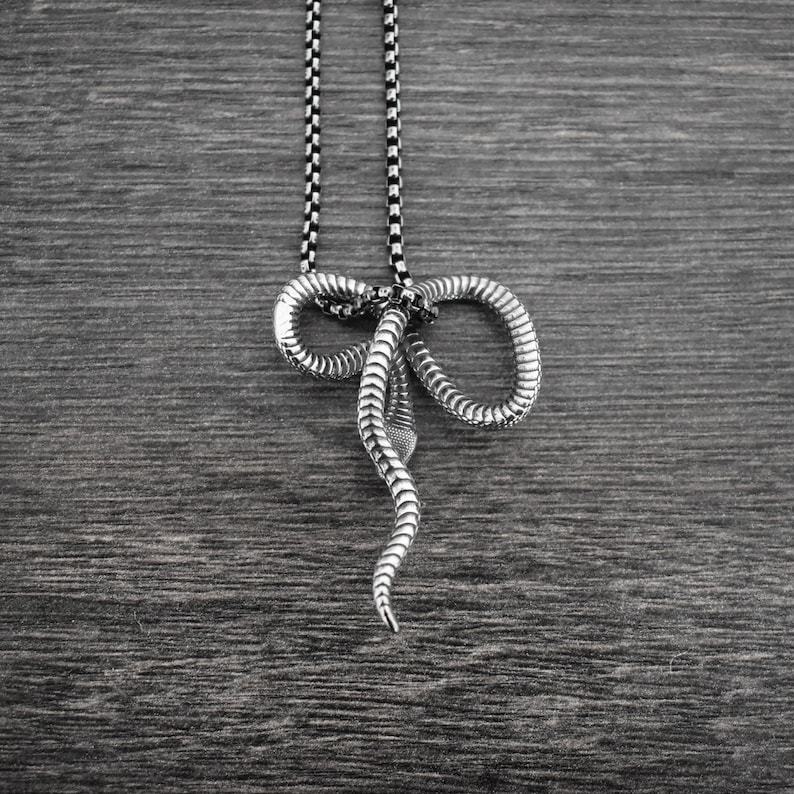 Snake pendant, snake necklace, stainless steel jewelry