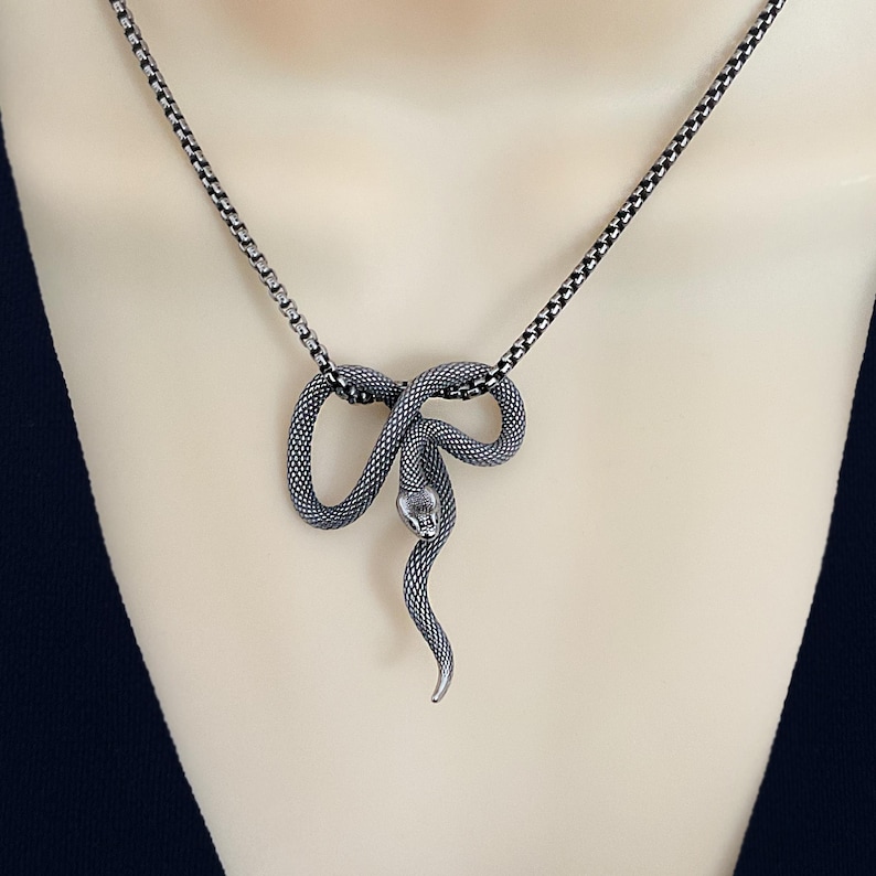Snake pendant, snake necklace, stainless steel jewelry