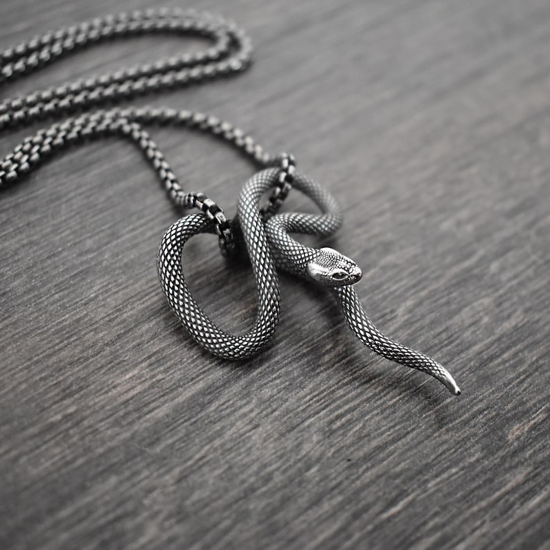 Snake pendant, snake necklace, stainless steel jewelry