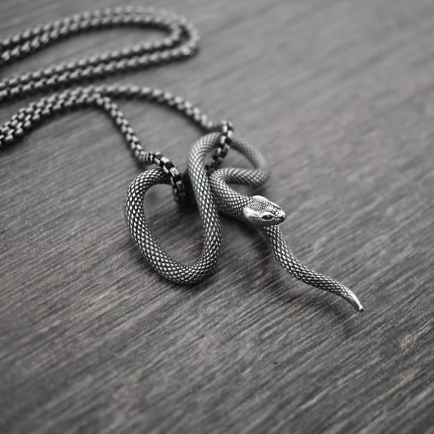 Snake pendant, snake necklace, stainless steel jewelry
