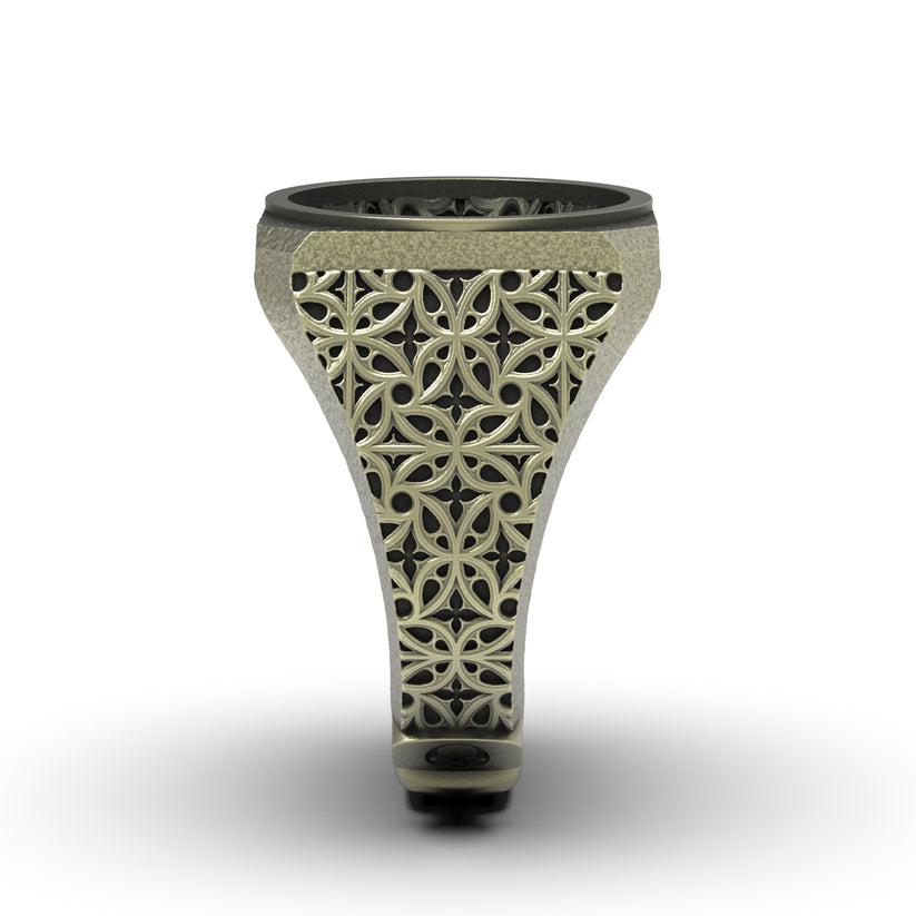 Vintage Gothic evil carved skull ring